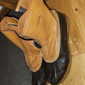 Brown and Black Duck Boots